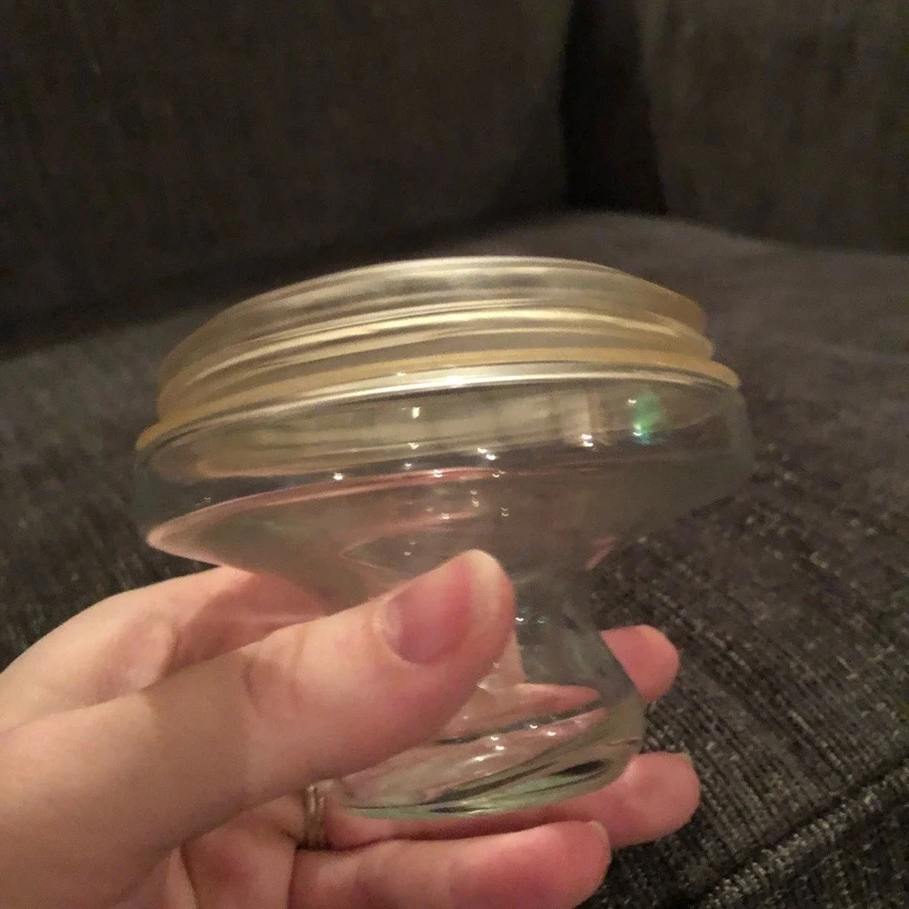 Vintage Christmas Glass Apothecary Jar Winter Village Snow Tree‎ Candy Canister